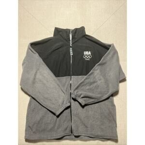 VTG Team USA Olympics Jacket Adult Large Gray Black Fleece Full Zip London 2012